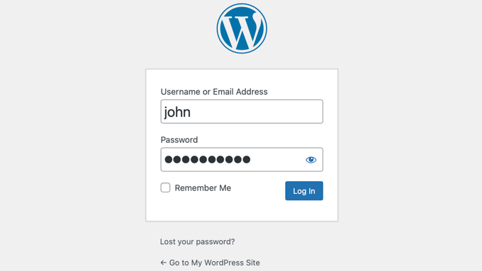 WordPress Login Page