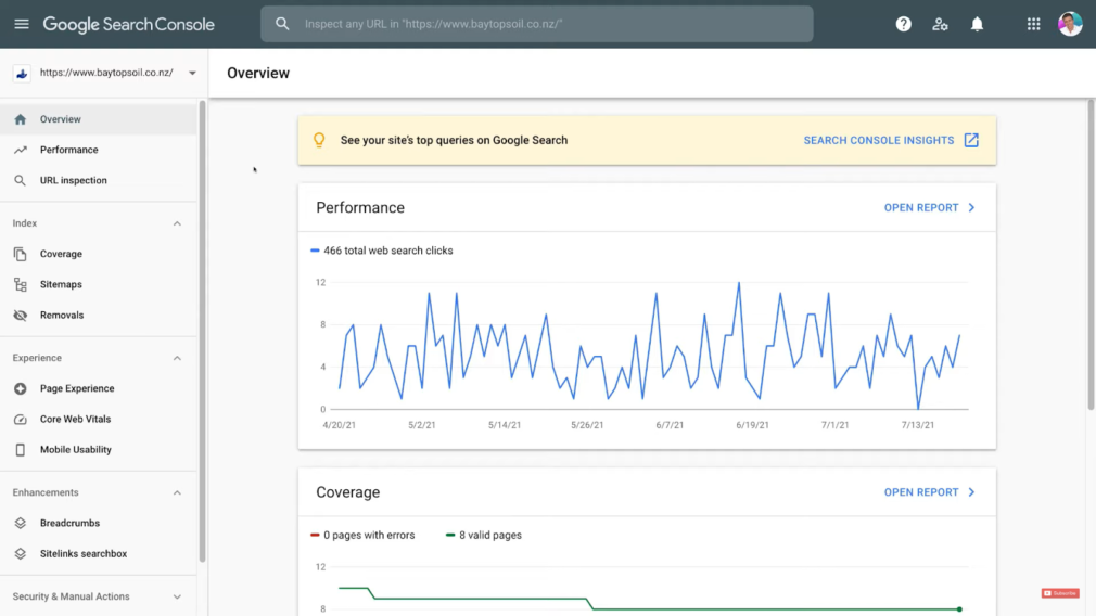 Google Search Console plugin -  overview