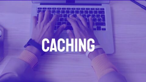 Caching – man hands in the laptop