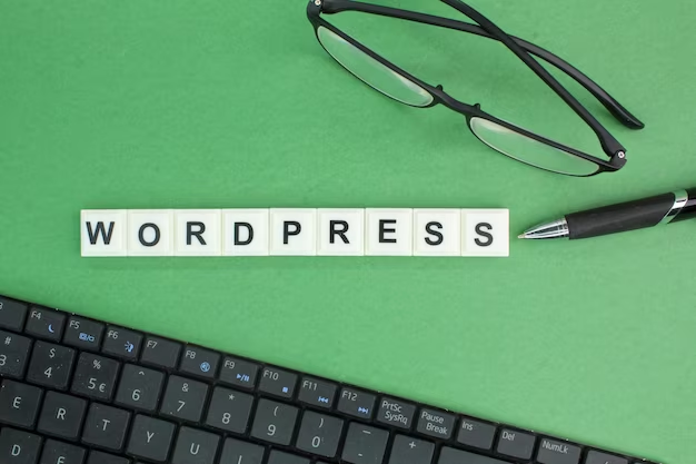 WordPress on a green background